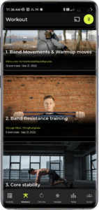 Merlin App Screen Workout